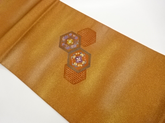 JAPANESE KIMONO / HIKIFOIL SHANTOU EMBROIDERY / TORTOISESHELL / WATER 